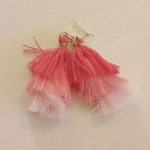 Pink tassel earrings